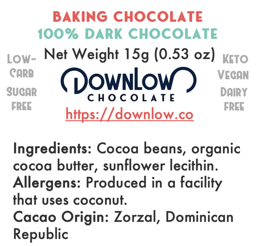 Unsweetened Baking Chocolate Bar: 100% Cacao