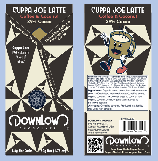 Cuppa Joe Latte: Coffee & Coconut Chocolate Bar