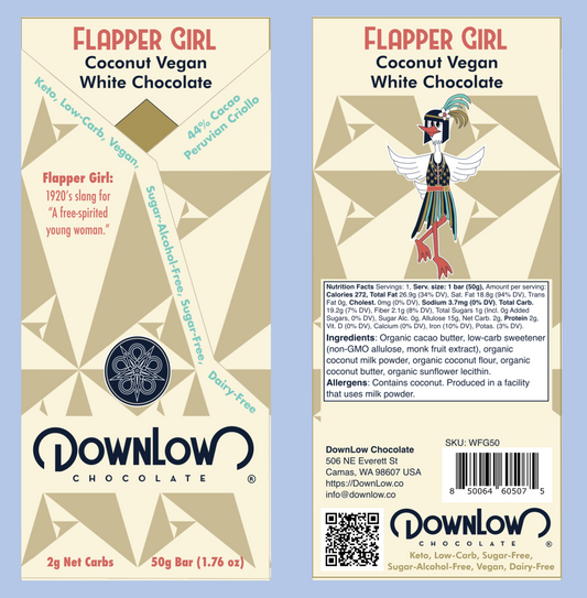 Flapper Girl: Coconut Vegan White Chocolate Bar