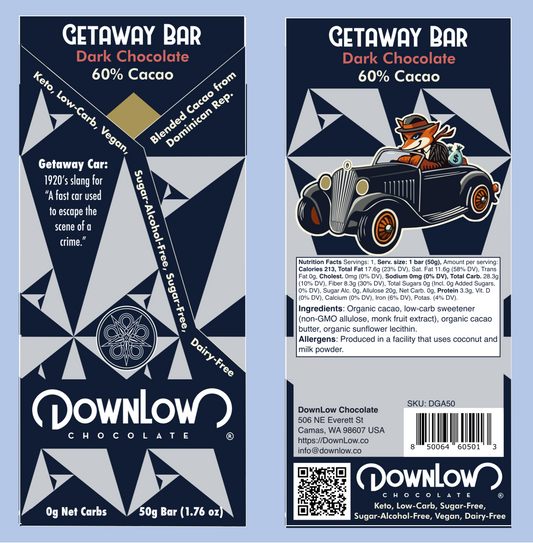 Getaway Bar: 60% Dark Chocolate Bar