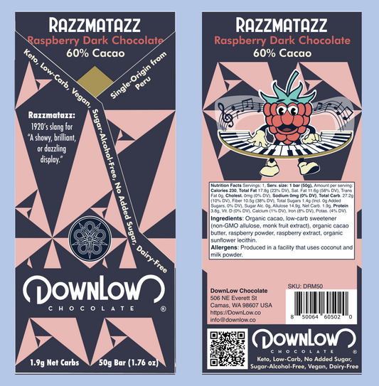 Razzmatazz: 60% Dark Chocolate Bar
