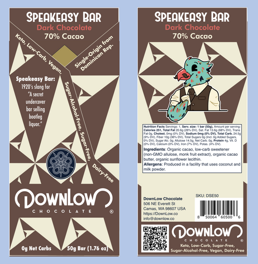 Speakeasy Bar: 70% Dark Chocolate Bar