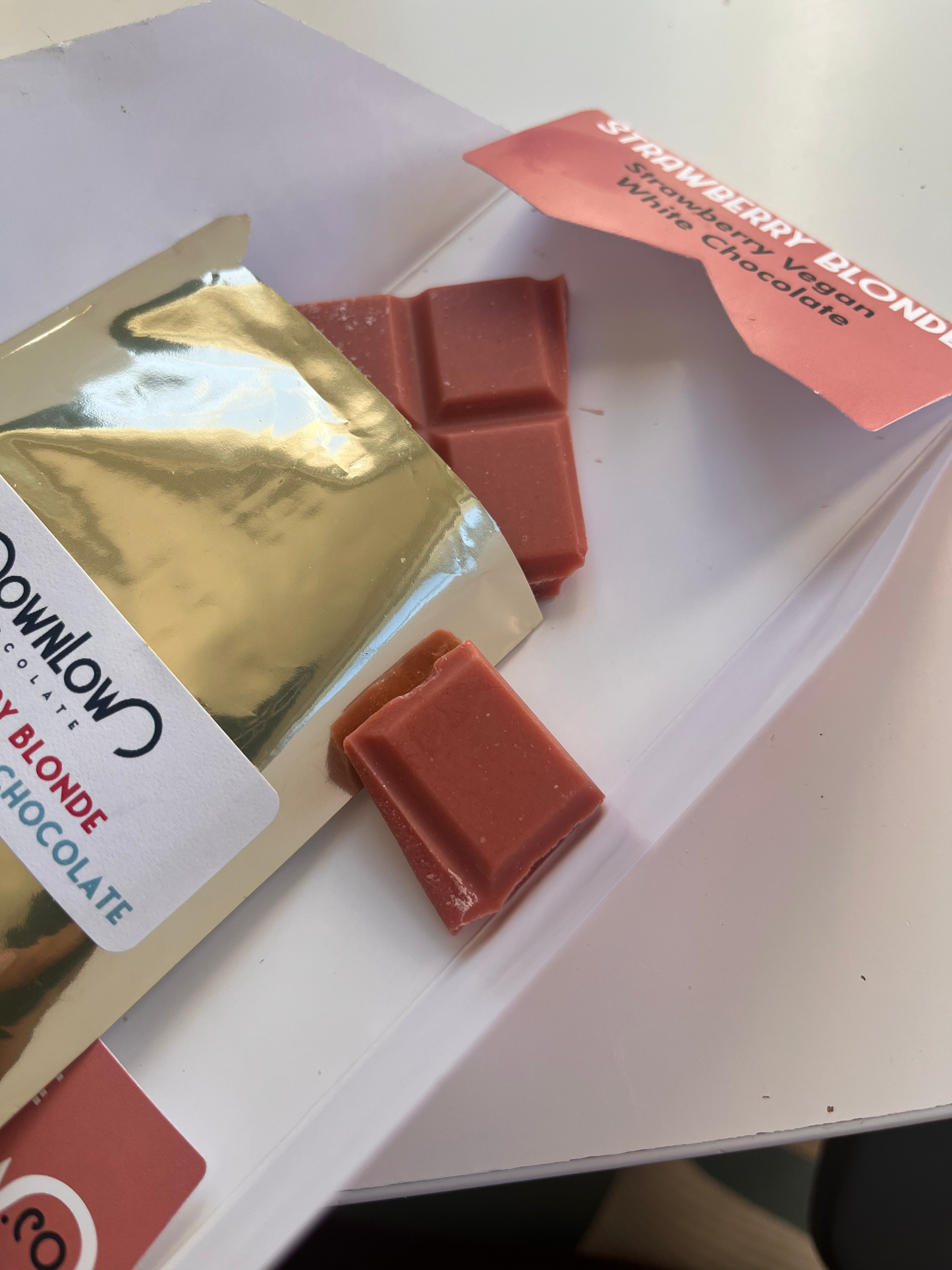 Strawberry Blonde: Strawberry Vegan White Chocolate Bar