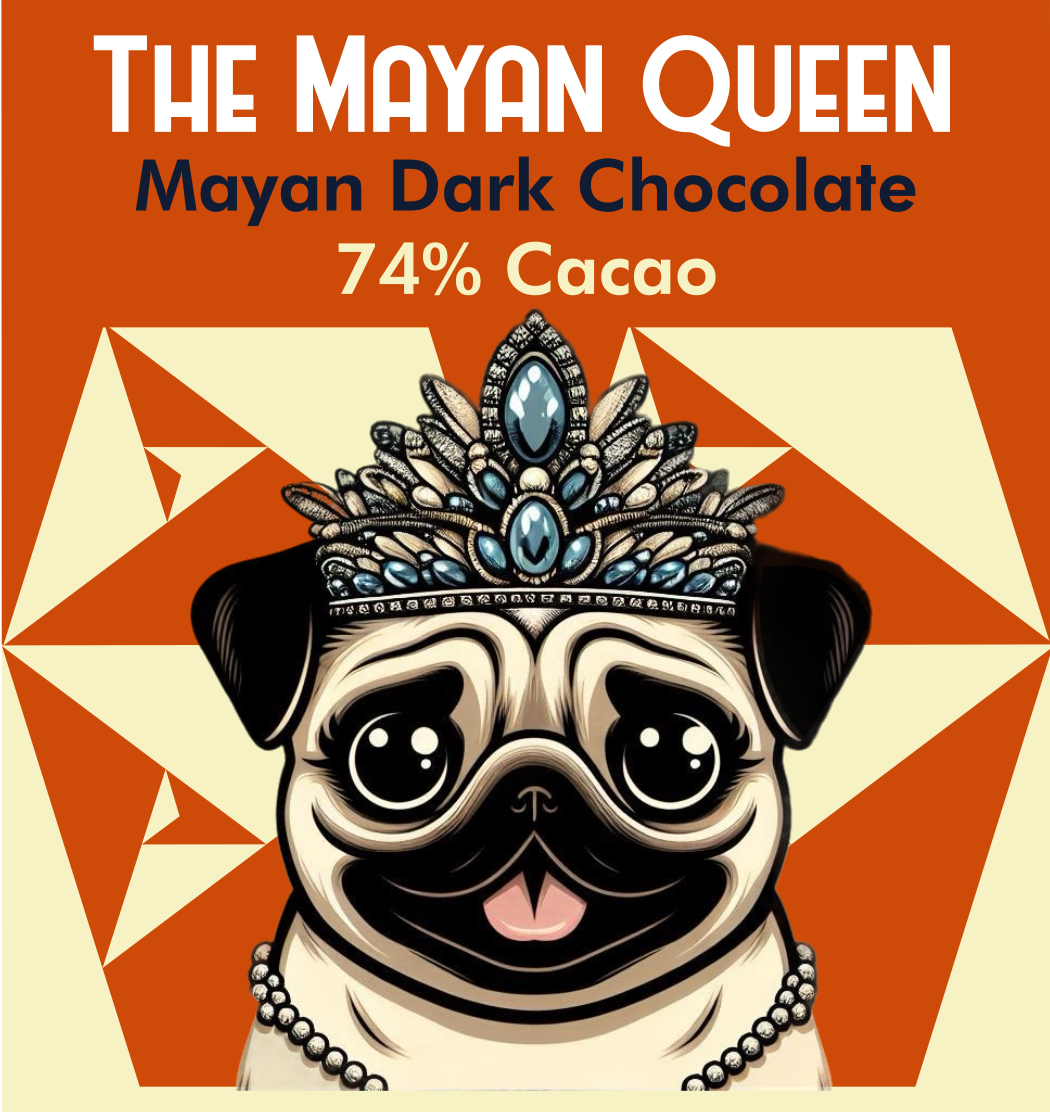 The Mayan Queen: 74% Cacao Mayan Dark Chocolate Bar