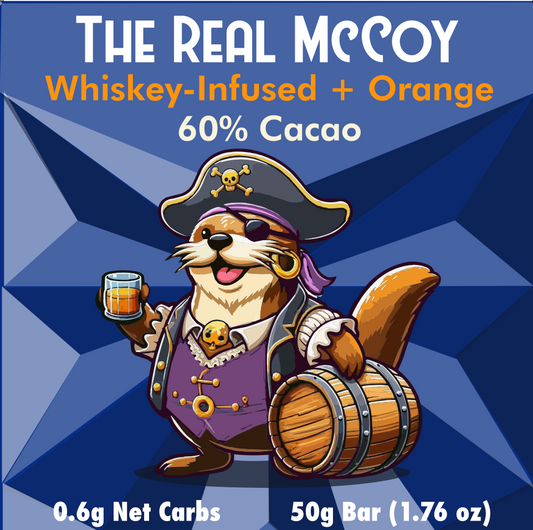 The Real McCoy: Whiskey-Infused + Orange 60% Dark Chocolate Bar